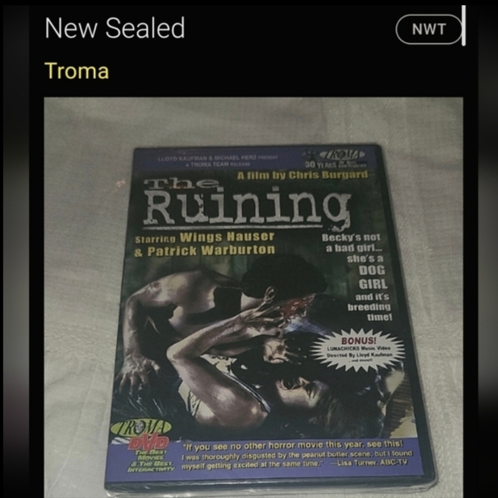 TROMA Team Release Dvd The Ruining Horror Movie